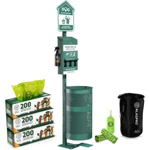 ALAGPRO® Dog Waste Station Outdoor Pet Waste Station with Hand Sanitizer Bottle, Commercial Dog Poop Station with Free 600 Roll Waste Bags & 50 Can Liners for Backyard, Park & HOA's