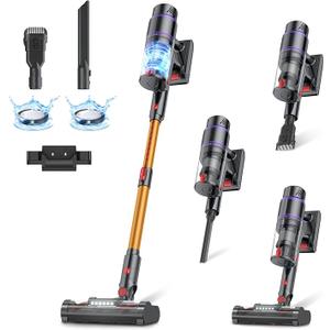 Cordless Vacuum Cleaner, 550W/50Kpa/70Mins Vacuum Cleaners for Home with Smart Auto Mode/LED Touch Display, Self-Standing Cordless Stick Vacuum Rechargeable, Vacuum Cleaner for Pet Hair/Carpet/Floors