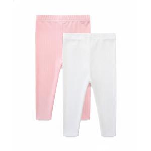 Baby and Toddler 2 Pack Pull On Pants Solid Ribbed Leggings Infant Clothes Size 100 cm