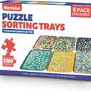 Nariolar 12" x 8.7" Puzzle Sorting Trays Stackable, 6-Pack Puzzle Trays for Sorting 1000/1500/2000 Pieces (Medium)