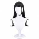 Ponytails Cosplay Wig Costume Halloween Wigs for Women Men(Black Long)