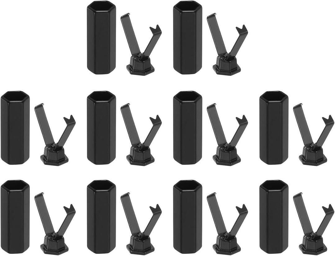 uxcell Shoelace Tips, Alloy Shoelace Head, Hexagon Cylindrical Tip Cord End Metal Replacement for Shoestring (Black)