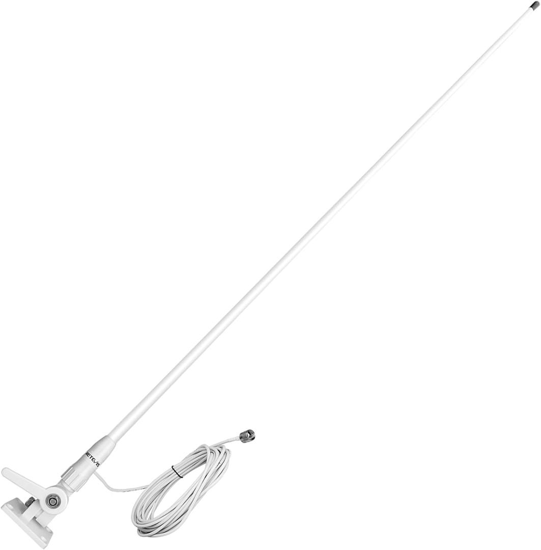 Retevis MA06 VHF Marine Antenna, 3.5dBi Fiberglass Waterproof Boat Antenna, 23 Ft/7 m RG-58 Coaxial Cable with PL-259 Connector Ratchet Mount, for Retevis RA27 RM20 VHF Marine Radio, 43.3Inch