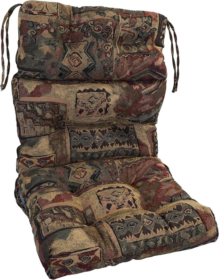Blazing Needles Multi-Section Tufted Chair Cushion, 22 x 45, Abstracted Patterns