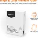 Amazon Basics Multipurpose Copy Printer Paper, 8.5 x 11 Inches , 24 lb, 1 Mega Ream, (800 Sheets), 97 Bright, White