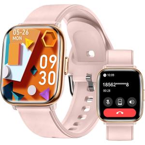 2025 Smart Watches for Women, 1.75'' Lightweight Smartwatch Women with Da GPT AI, 24/7 Sleep/ Heart Rate/ SpO2/ Blood Pressure Monitor, 120 Sport Fitness Tracker, IP68 Waterproof for Android iOS (Pink)