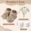 Liitrsh Baby Shower Table Decorations Crochet Knitted Baby Booties with 4 Artificial Flowers Floral Foam for Gender Reveal Table Centerpieces Neutral Party Decor