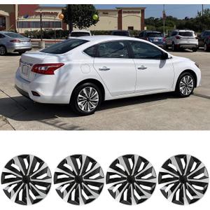 DREAMOTOR 16 inch Hubcaps Set of 4, Automotive Wheel Tire Covers, Wheel Rim Cover Compatible/Replacement with Toyota Volkswagen VW Chevy Nissan Sentra Honda Civic Accord Dodge Ford Kia Cadillac Scion