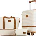 Joyway Carry On Luggage 20 Inch Expandable Suitcase with Spinner Wheel, 3 Piece Hard Shell Luggage Set with TSA Lock(White)