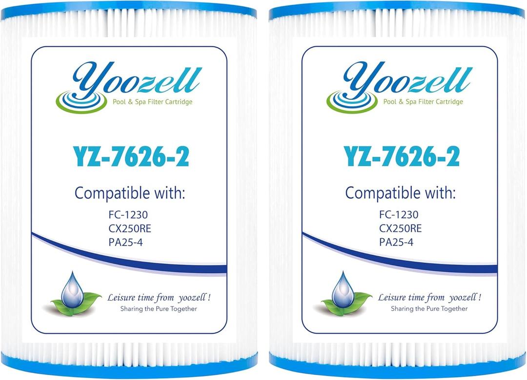7626 Spa Filter Cartridge Replaces for CX250RE, PA25-4,Star-Clear C250, PA25-4/M4, FC-1230, C-7626,25 sq. ft, 2 Pack