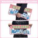 Mahjong Bag -Clear Waterproof Mahjong Tiles Bag with Shoulder Strap Zippered & Letters, Case Only (Pink)