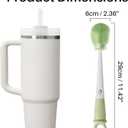 JOYMOOP Silicone Bottle Brush & Straw Cleaner Brush Set, Multi-Functional Bottle Washer for Sports Water Bottle,Glassware,Vase,and Narrow Neck Containers,Green