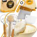CRUSTLOVE Sourdough Kit inkl. 7 different Bread Making Tools like a 9 inches Sour dough Banneton Bread Proofing Basket - Bread Making Kit, Banneton-Basket, Sourdough-Starter-Kit-Supplies, Baking-Kit (Benneton Set)