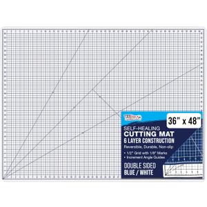 U.S. Art Supply 36" x 48" White/Blue Professional Self Healing 5-6 Layer Double Sided Durable Non-Slip Cutting Mat Great for Scrapbooking, Quilting, Sewing and all Arts & Crafts Projects (48"L x 36"W)