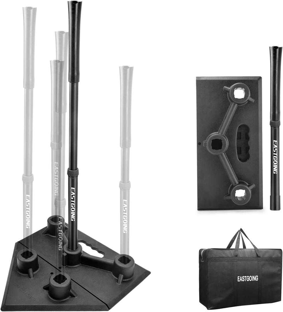 Heavy Duty Baseball and Softball Portable Travel Batting Tee.Adjustable 5-Position Baseball and Softball Batting Tee.Hitting Tee for Any Age Player Baseball