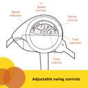 Bright Starts Portable Automatic 6-Speed Baby Swing with Adaptable Speed, Taggies, Music, Removable-Toy-Bar, 0-9 Months 6-20 lbs (Whimsical Wild)