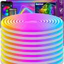 NUERPO 150Ft Neon Rope Lights, Flexible Led Rope Lights Control with App/Remote, Multiple Modes Light,IP65 Outdoor RGB Led Light Waterproof (150Ft Neon Rope Lights)
