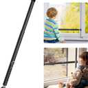 Sliding Door Security Bar, Adjustable Length for 17-50 inches Sliding Glass Door Security Bar,1 Inch Heavy Duty Sliding Door Lock Bar for Patio, Bacony, Apartment, Black