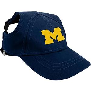 Littlearth NCAA Michigan Wolverines Pet Baseball Hat, Team Color, X-Small