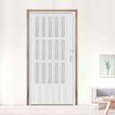 DIYHD 42X80in Accordion Interior Door with Frosted Acrylic Glass,Multifold Closet Door,Includes Installation Hardware Handle and Lock