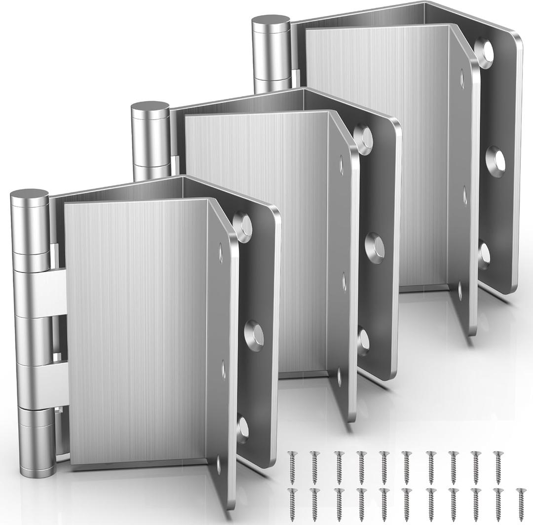 KOLET Offset Door Hinges, 3.5 Inches Expandable Door Hinges, 1/4" Radius Corner Ball Bearing Hinges, 2 Inches Widen Doorway, Smooth and Easy Installation, Brushed Nickel, 3 Packs