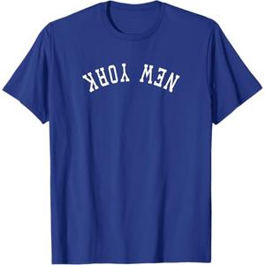 New York/Curved Words Only Flipped Upside Down | T-Shirt, 2X