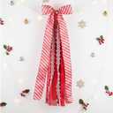 YKW Large Christmas Wreath Sash 27.5", 7 Mixed Ribbon Red Velvet Holiday Bow with Metal Clip, Big Tree Topper for Front Door Indoor Outdoor Xmas Decoration