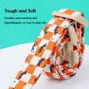 2 x Faygarsle Halloween Dog Collar with Charm, Orange and White Checkered with Bats Pattern,for Small Medium Large Dogs L