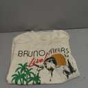 Bruno Mars Unisex Adult Bruno Mars Official Merch Live! T-Shirt, Off-White (Yellow, L)