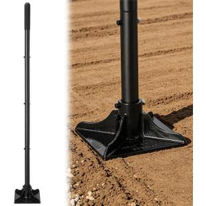 Heavy Duty Hand Tamper 8"x8" Steel Ground Tamper Tool – Manual Landscaping Tamping for Soil, Dirt, Concrete, Asphalt, Driveway & Pavement Repair, 58" Handle Garden Leveler