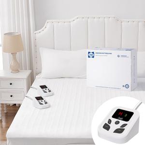 Sealy Heated Mattress Pad Queen Size 60x80 Inch with Dual Control 10 Heated Settings | Zone Heating Electric Mattress Pad | Auto Shut Off 1-9 Hours| Fit Up to 17" Deep Pocket | Machine Washable