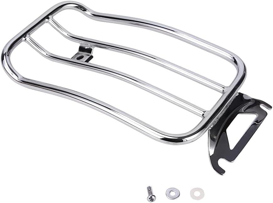 Solo Seat Luggage Rack Compatible with Harley Luggage Rack Compatible with 1997-2015 Touring FLH/T FLHT Electra Glide, FLTR Road GlideRear Fender Motorcycle Luggage Rack (For Touring 97-15 Luggage Rack Chrome)