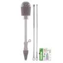 haakaa Silicone Cleaning Brush Kit - SUVA Grey - Bottle Brush for Breast Pumps, Breast Milk Collector, Baby Bottles, Nipples, Breastmilk Storage Bags