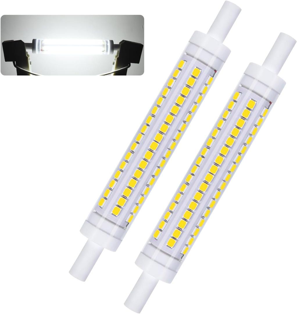 R7S LED Bulb 118mm 10W (100W Halogen Equivalent), 1100 Lumens, 6000K Daylight White, Non-Dimmable, 360° Beam Angle, No Flicker, for Floor Lamps, Pendant Lights, Landscape Lighting