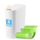 FRESHLIX Automatic Motion Sensor Bathroom Trash Can with Lid, 5 Gallon Touchless Trash Bin,Smart Electric Narrow Waterproof Garbage Bin for Toilet, Office, Bedroom, Living Room, Dorm (White