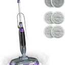 Steam Mop with Rotating Pads, 4 Modes, LED Lights, Swivel Steering, Safe for Sealed Hard Floors