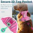 BARKBAY Dog Harness No Pull with ID Tag Pocket - Heavy Duty, Reflective, Easy Control for Large Dogs(Pink,M)