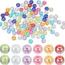 PATIKIL 10mm Acrylic Round Beads, 200 Pcs AB Colors Round Spacer Beads with Holes Loose Bead Bulk for DIY Craft Earring Bracelet Necklace Key Chains Jewelry Making, Multicolor