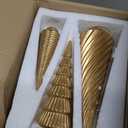 Spiral Resin Christmas Tree Decorations, 3 PCS Tabletop Small Christmas Trees for Desk Decor, Small Fake Christmas Tree, Gold Home Decor, Xmas Table Centerpieces Winter Mantel Decor (Set of 3)