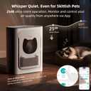 uahpet Pet Air Purifier for Home, Reduce Pet Hair, Dander, Odors, Dust, Smoke for Large Rooms up to 2100 Ft, Air Cleaner with H13 HEPA, Washable Pre-Filter & Air Quality Monitor, White+Gray