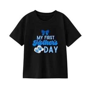 Habudda Baby Mother's Day T-Shirt Infant Bodysuit My 1st Mothers Day Baby Boy Girl Outfit Newborn Onesize Sleeve Tee, 0-2T, Soft Cotton
