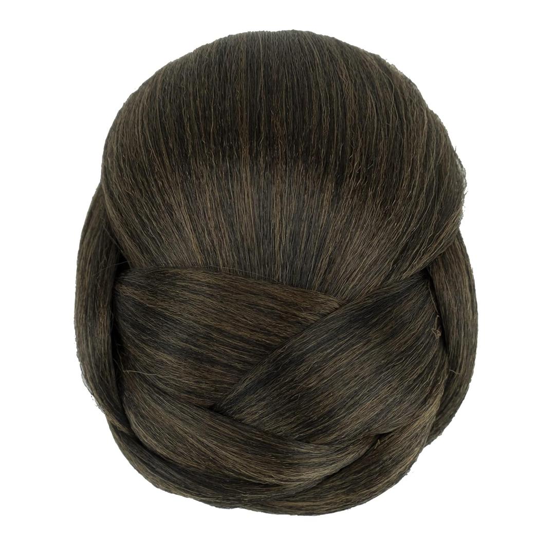 IMISSU Braided Chignon Dancer Hair Cover Donut Hair Pieces Scrunchies Hair Bun Wig Clips Updo Wedding Party for Women (M1 Mix Brown)