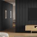 DOLLAR BOSS Wood Slat Acoustic Panels for Wall, 46.5" x 23.8" 2Pcs Soundproof Absorbing Wall Panel with Wood Finish 3D Fluted, Matte Black