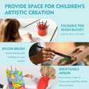 Colorful Kids Fabric Paint Art Kit - Including 12 Fabric Markers, 26 Fabric Paints, Fabric Tote Canvas Bags, Paint Brushes, and Apron Set in a Box  Inspire Imagination and Family Bonding