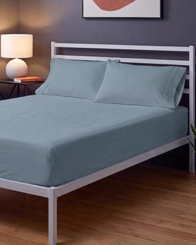 Sleepy Town Full Size Bed Sheets - 3 Piece - NO Flat Sheet Included - Full Sheet Set - Soft, Comfy & Cooling - Easy Care - Wrinkle & Fade Free - Brushed Microfiber - Deep Pocket Sheets (Steel Blue)