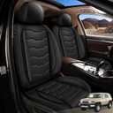 Car Seat Covers Fit for Toyota Fj Cruiser:2007-2014 Automotive Seat Covers Full Set Waterproof Leather Auto Seat Covers Compatible Airbag with Storage Bag(5 Seats,Black)