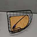 Fruit Holder for Kitchen Countertop with Banana Hanger, Vegetable Basket with Bamboo Base for Kitchen Corner Storage, Black (1 Tier)