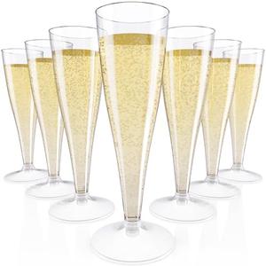 JOLLY CHEF 54 Pack Plastic Champagne Flutes Disposable 4.5 oz Clear Plastic Champagne Glasses Suitable for Wedding, Thanksgiving Day, Christmas