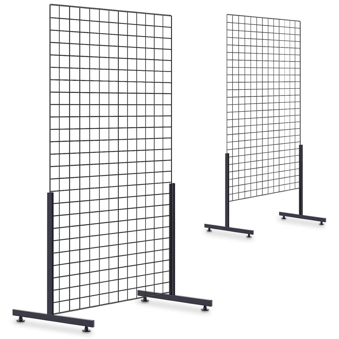 Yaocom 2 Set Grid Wall Panels, 2.5' x 4.8' Gridwall Panels Display with Ez Slide-On Grid Legs, No Hardware or Tools Required
