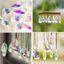 HDCRYSTALGIFTS 12 Pieces 50mm Crystal Prisms Chandelier Colorful Bauhinia Ornament Pendants Rainbow Maker Hanging Prisms for Wedding Party Christams Tree Garlands Decoration DIY Jewelry
